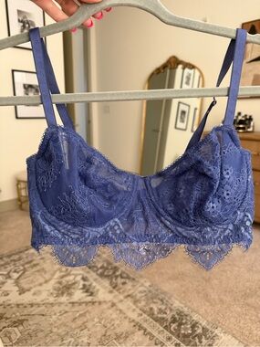 Victoria's Secret Lace Longline Dream Angels bra in Blue Violet